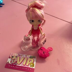 Shopkins Shoppies Pirouetta Ballet Doll Set inc brush, purse, violin card, stand